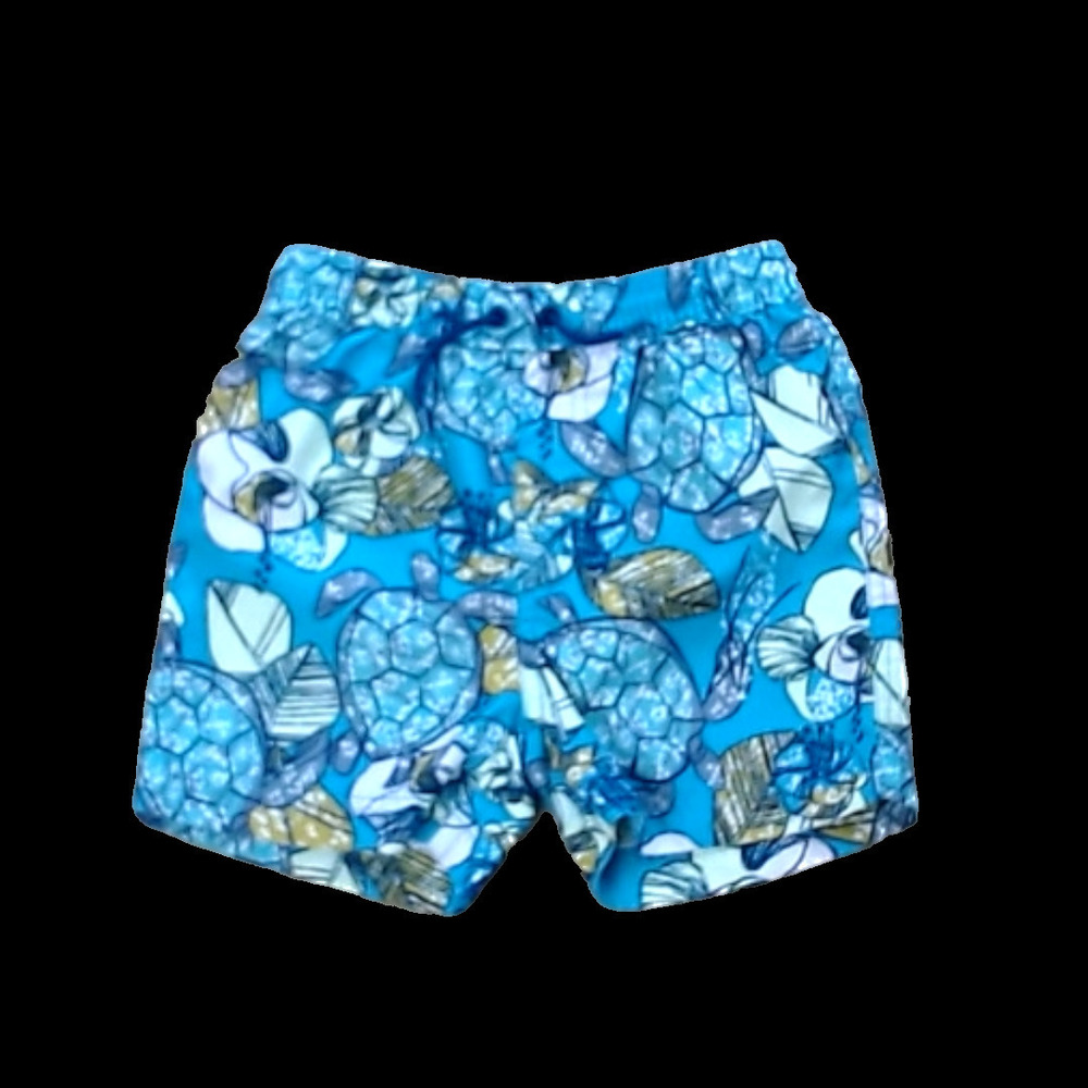 Tea Collection Boys Teal | Sea Turtles + Flowers Trunks size: 4T